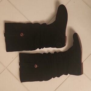 Ugg Black Suede Tall Boots Size 6